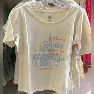 Disney original tshirt bought at magic kingdom, “Disney is my love language”